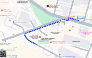 Map from hotel to event venue